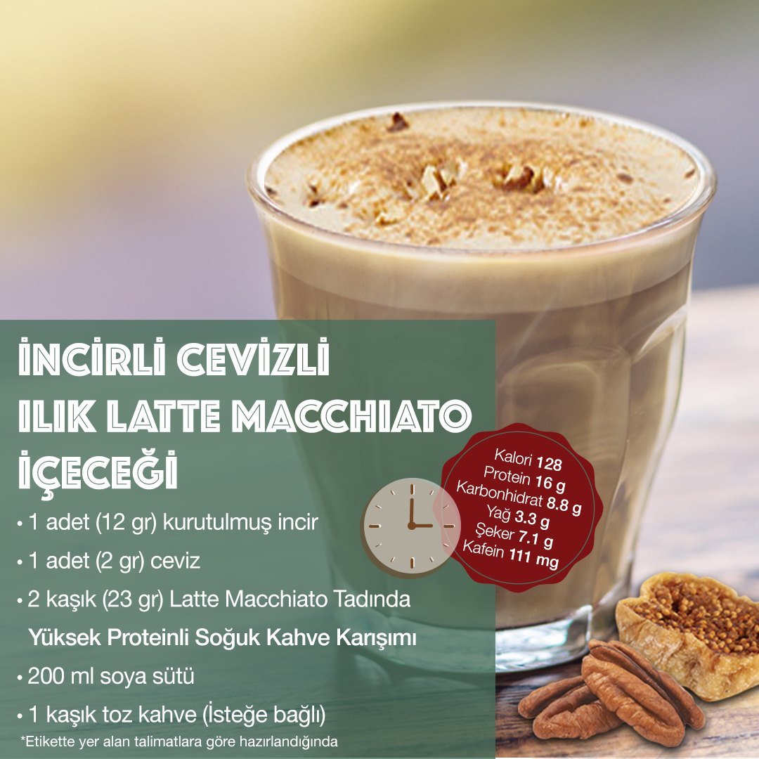 İncirli Cevizli Ilık Latte Macchiato İçeceği: Soğuk günlere sıcacık bir dokunuş