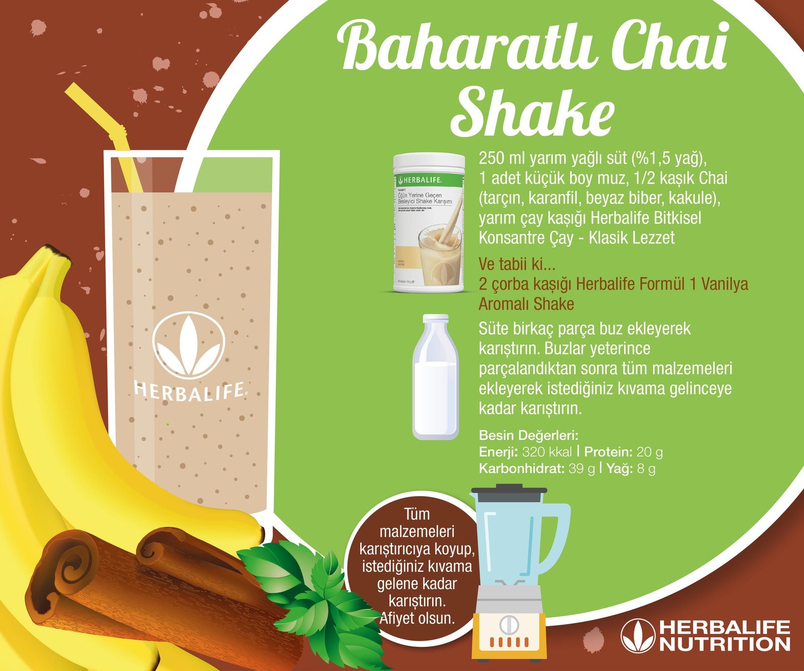 🍌☕Baharatlı Chai Shake Tarifi: Sağlıklı ve Lezzetli Atıştırmalık Tarifi